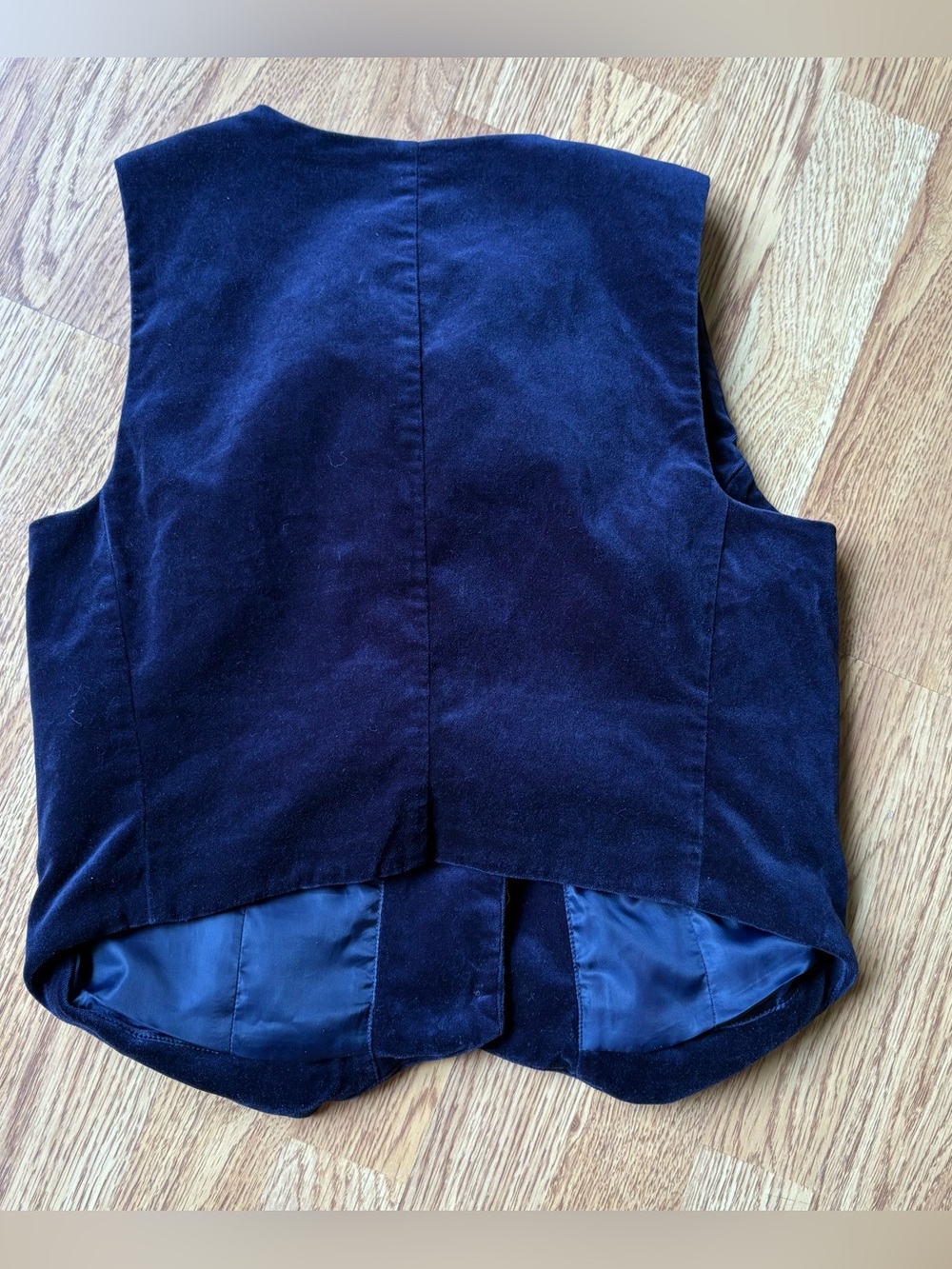 GAP Velvet Button Vest Waistcoat Navy Blue Office Tailored Layering Sz S - Picture 7 of 12